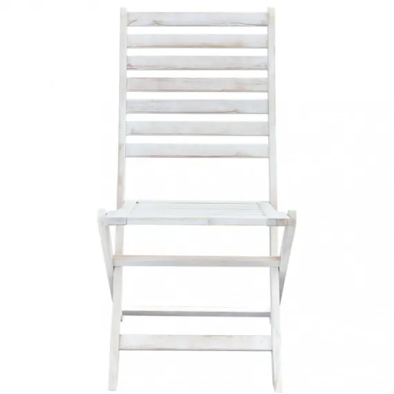 Weißer Gartenklappstuhl aus Massivholz SERENA
