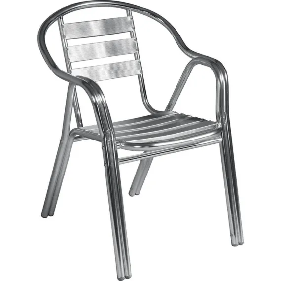 Stapelbarer Barstuhl für den Außenbereich DOUBLE aus Aluminium