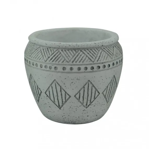 Grauer Topf mit SONNENBLUME Dekoren