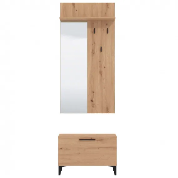 Eingangsschrank mit Spiegel und Kleiderhaken TERNI