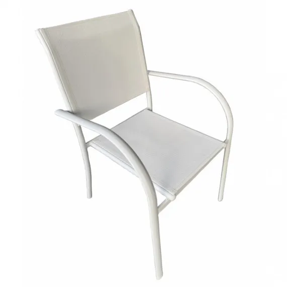 Stapelbarer Gartenstuhl mit runden Armlehnen STAMFORD