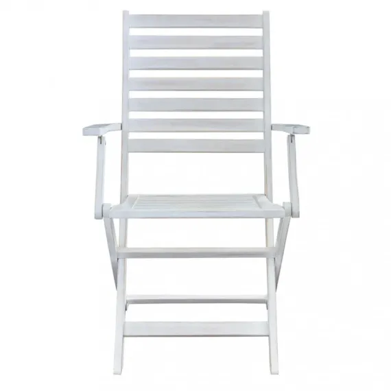 Klappstuhl aus Holz mit Armlehnen SERENA weiß