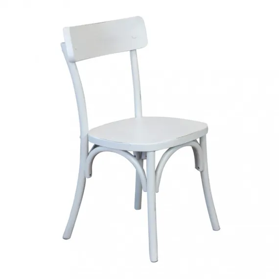 Weißer Holzstuhl POLLY