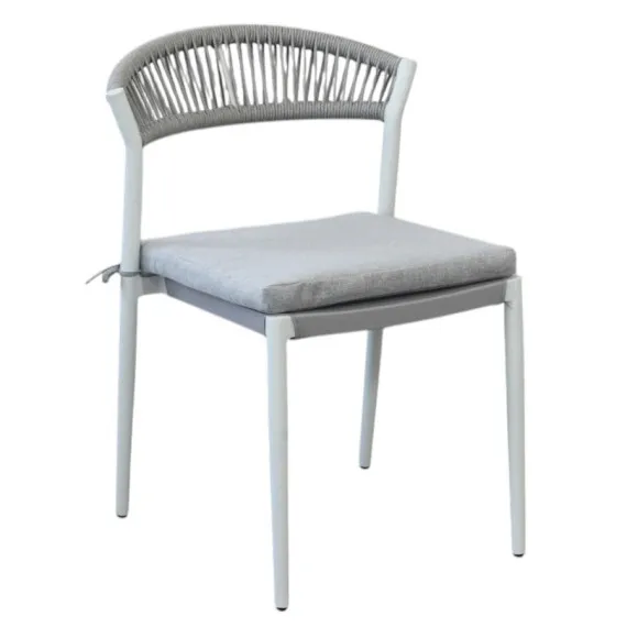 Stapelsessel aus Seil CORRIENTES mit Kissen