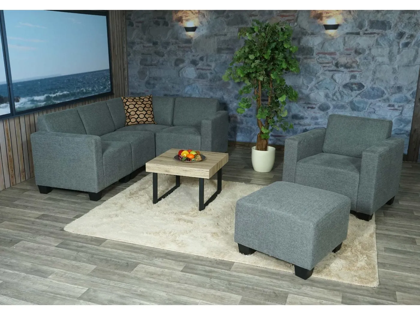 Sofa-System Moncalieri (6-teilig), Grau