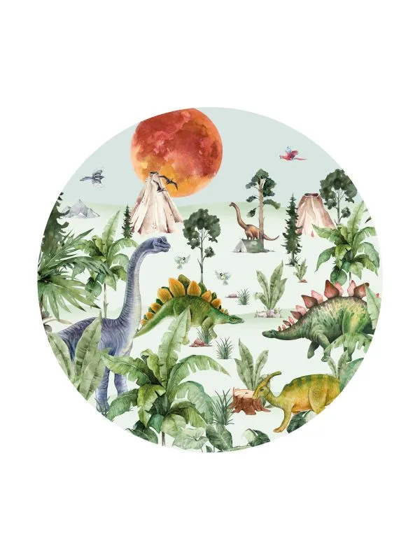 Creative Lab Amsterdam Dino By Moonlight Tapete Rund