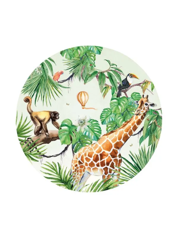 Creative Lab Amsterdam Monkey Jungle Tapete Rund