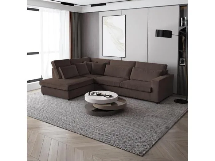 ECKSOFA Parma ohne Schlaffunktion braun links