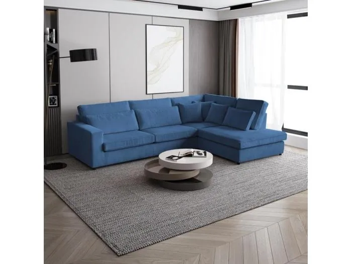 ECKSOFA Parma ohne Schlaffunktion dunkelblau rechts