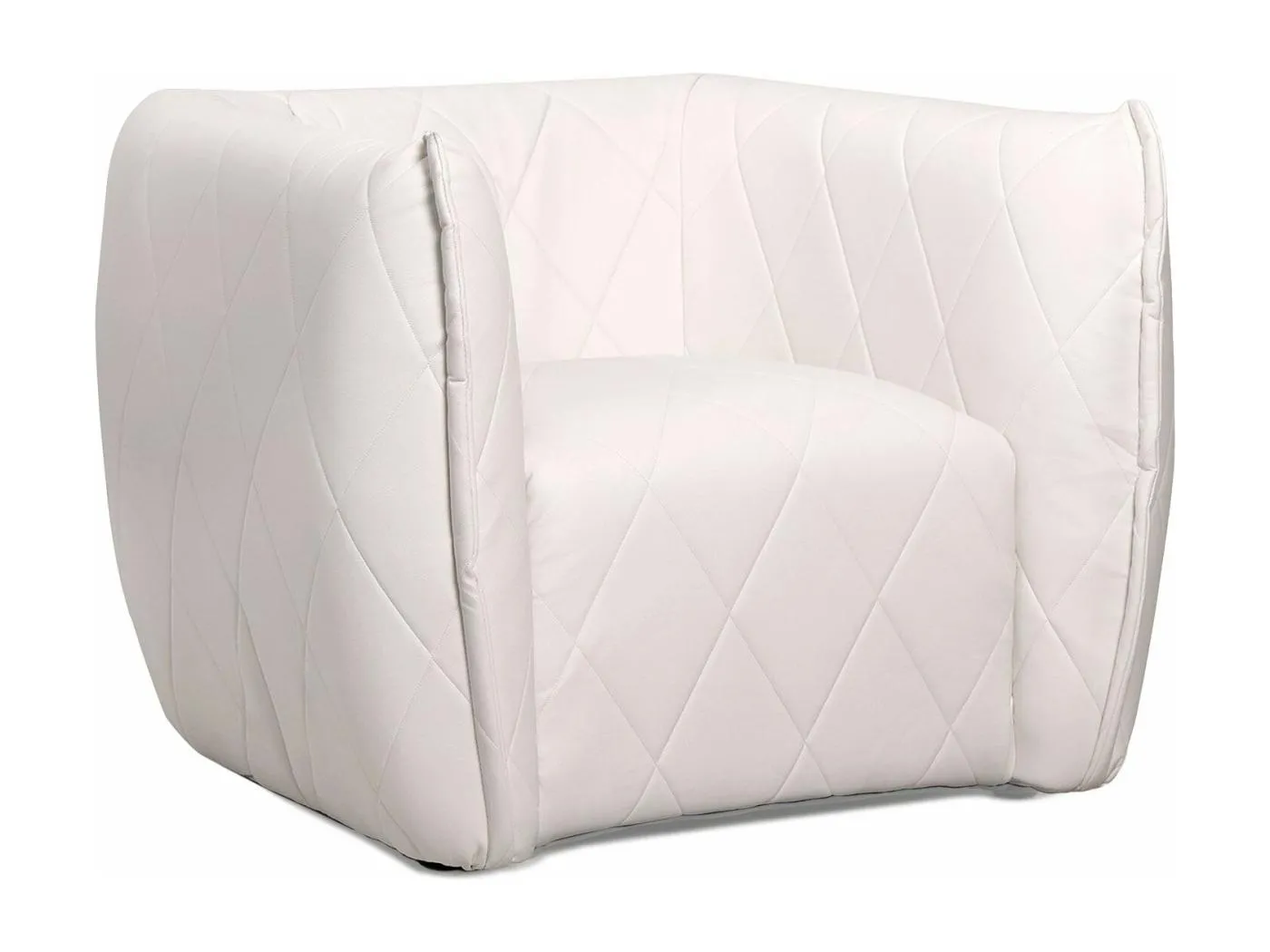 Fauteuil moderne revêtement matelassé Losania Simili Blanc