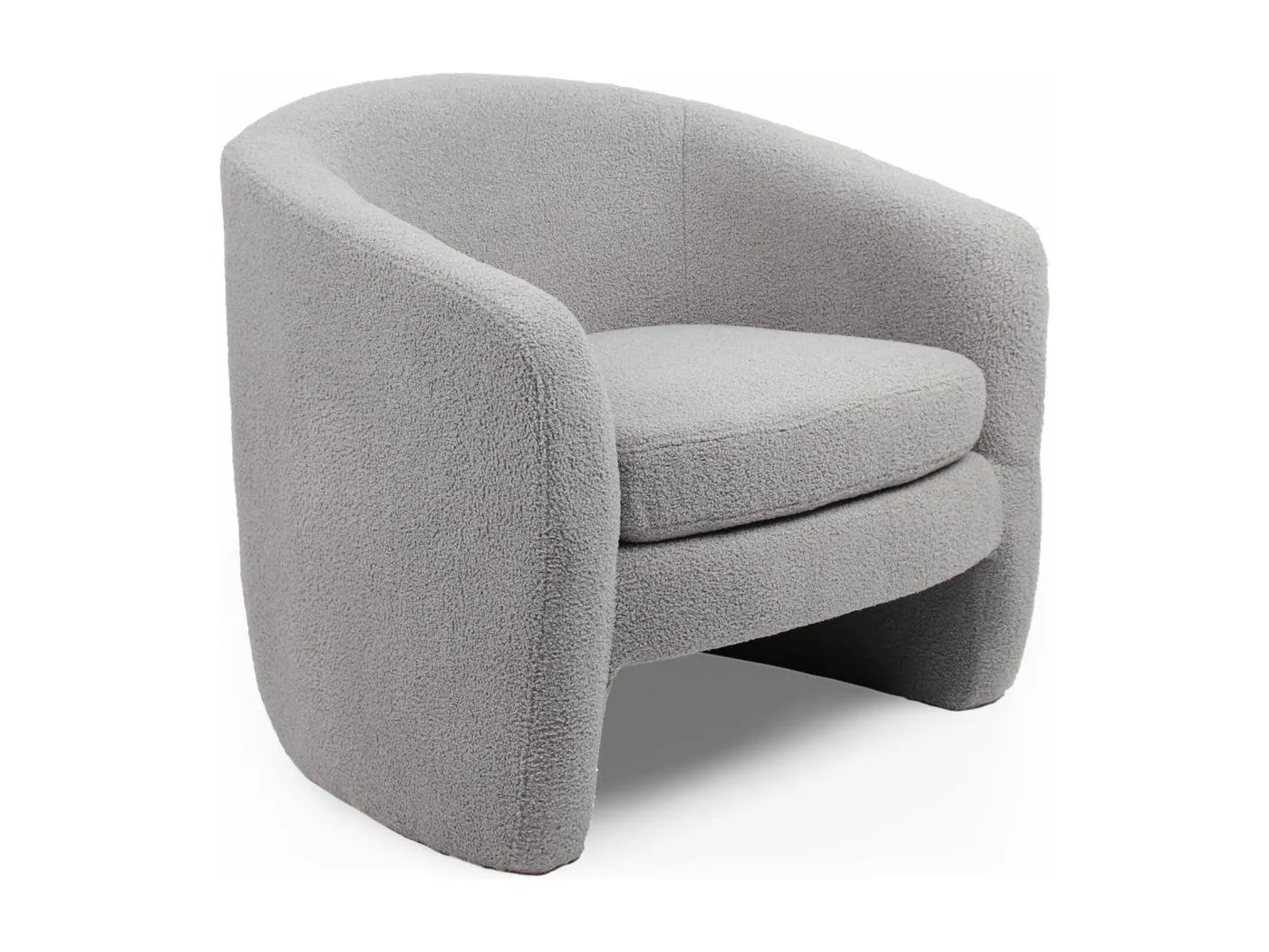 Fauteuil arrondi Ferryl Tissu bouclette Gris