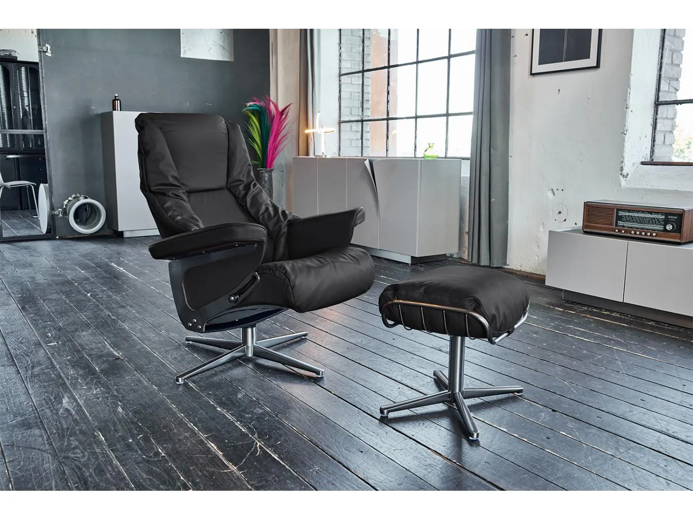 Relaxsessel - Schwarz Leder - MODO