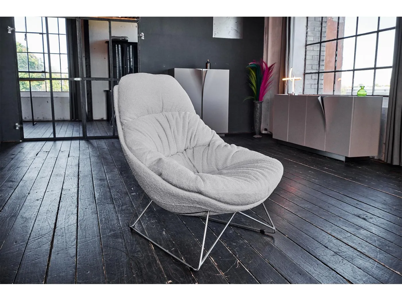 Relaxsessel - Grau Webstoff - AVON