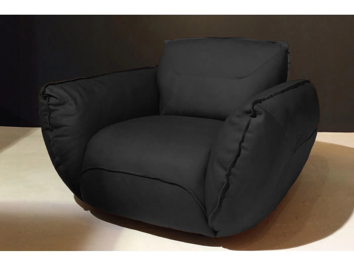 Sessel - Schwarz Leder - DAVITO