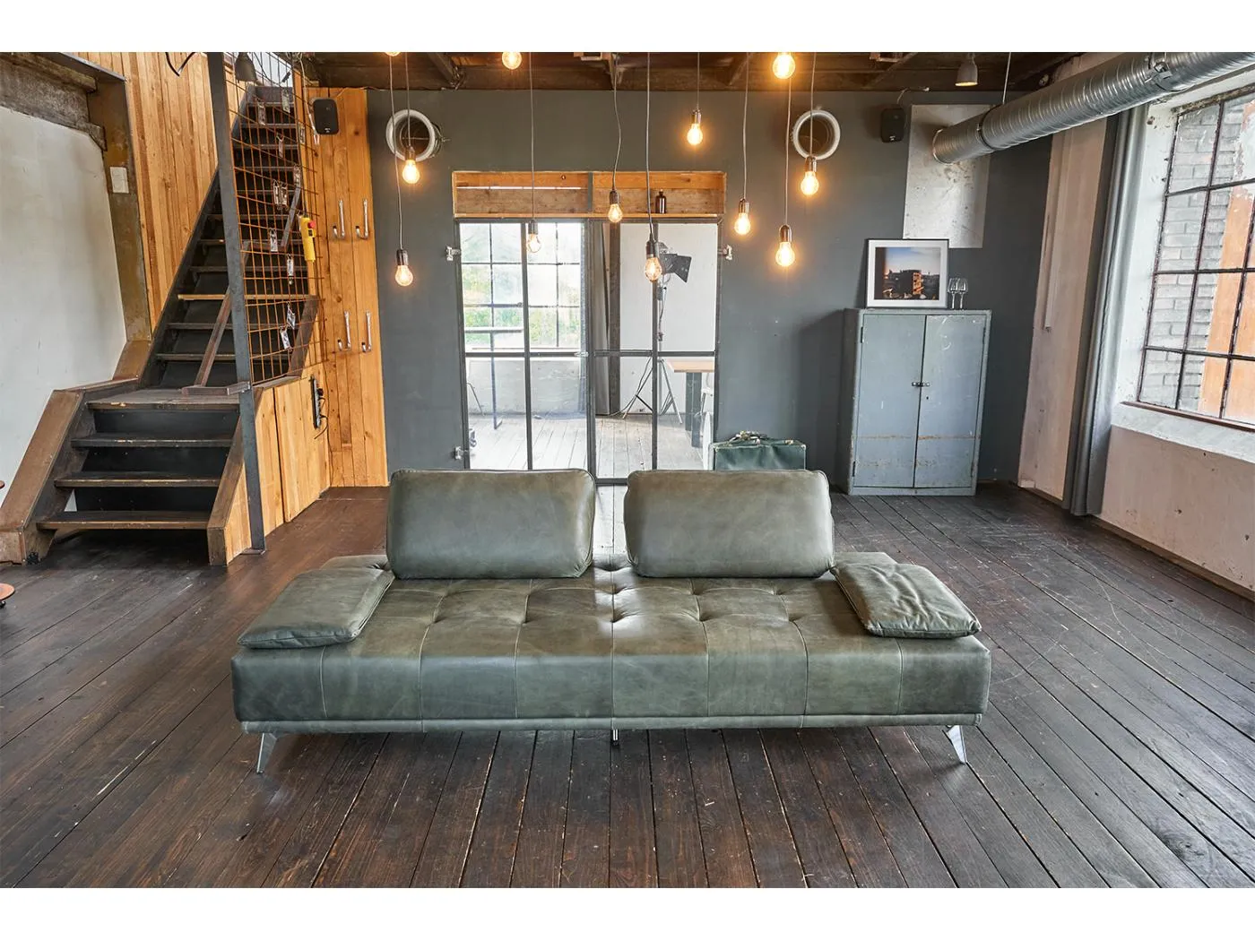 Sofa - Grün Leder - WIOLO