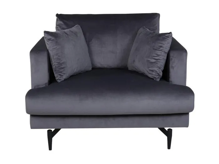 Sofia Sessel Velour dunkelgrau.