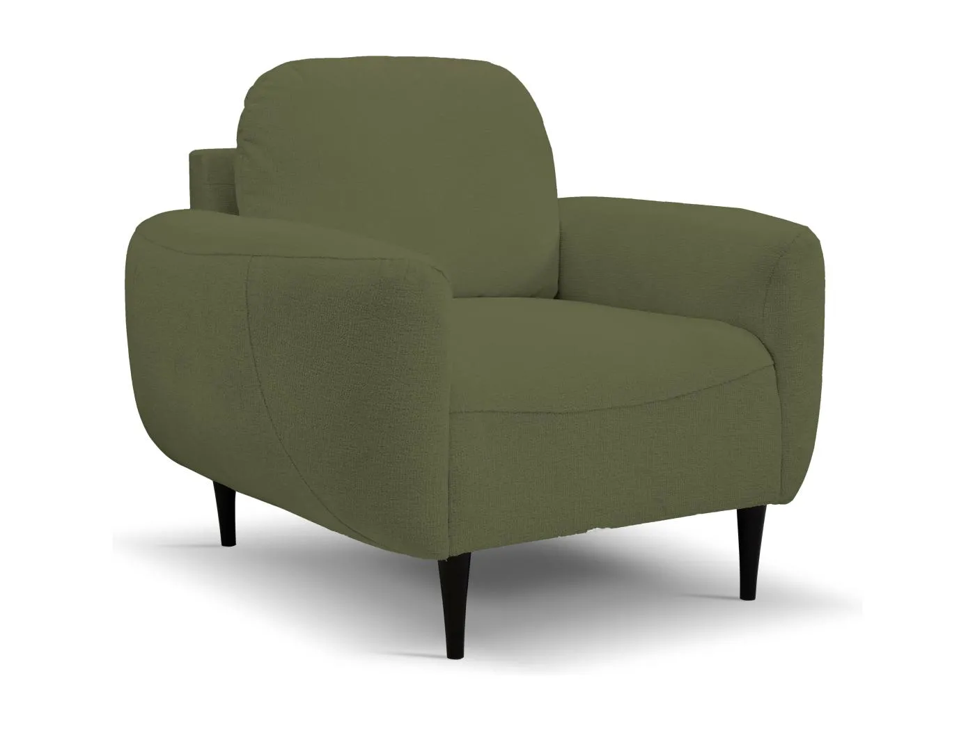 BOHO Sessel Moderner eleganter Polstersessel mit Holzfüßen, Rückenlehne und Armlehnen für Wohnzimmer und Büro, 90x91x102 cm OLIWKA