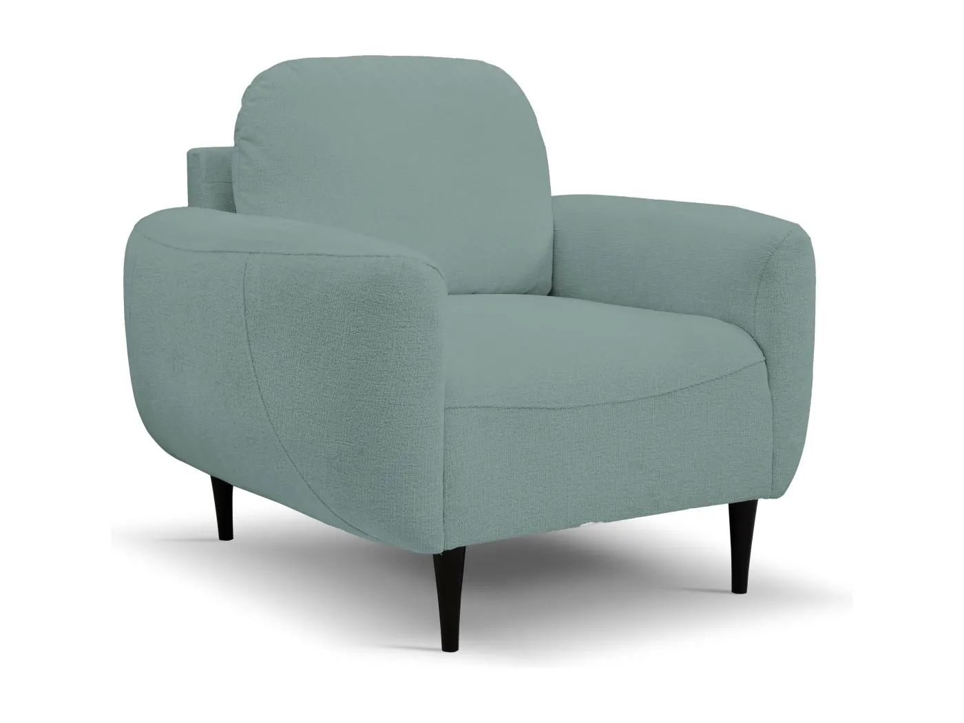 BOHO Sessel Moderner eleganter Polstersessel mit Holzfüßen, Rückenlehne und Armlehnen für Wohnzimmer und Büro, 90x91x102 cm MÜNZE