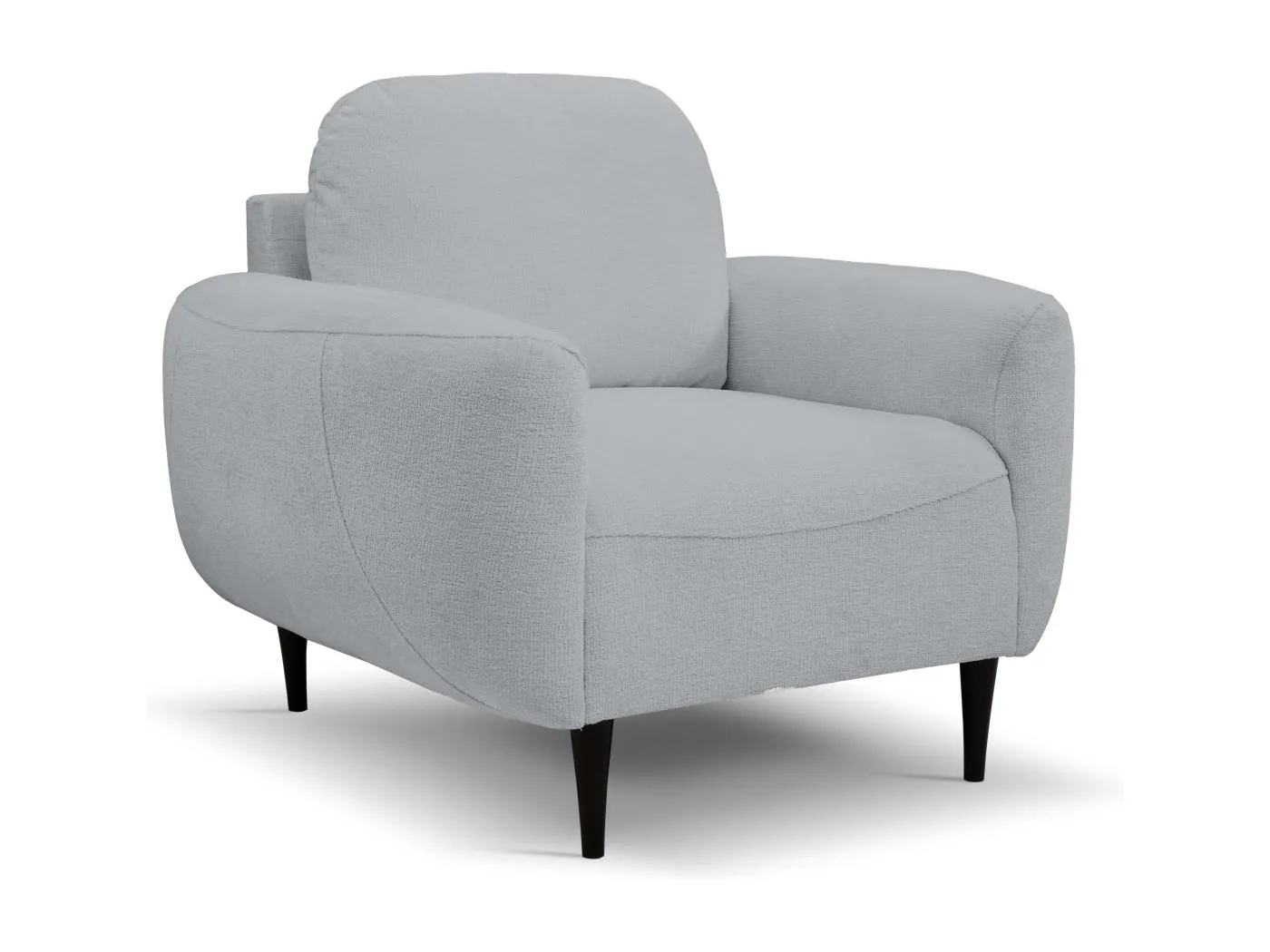 BOHO Sessel Moderner eleganter Polstersessel mit Holzfüßen, Rückenlehne und Armlehnen für Wohnzimmer und Büro, 90x91x102 cm DUNKELGRAU