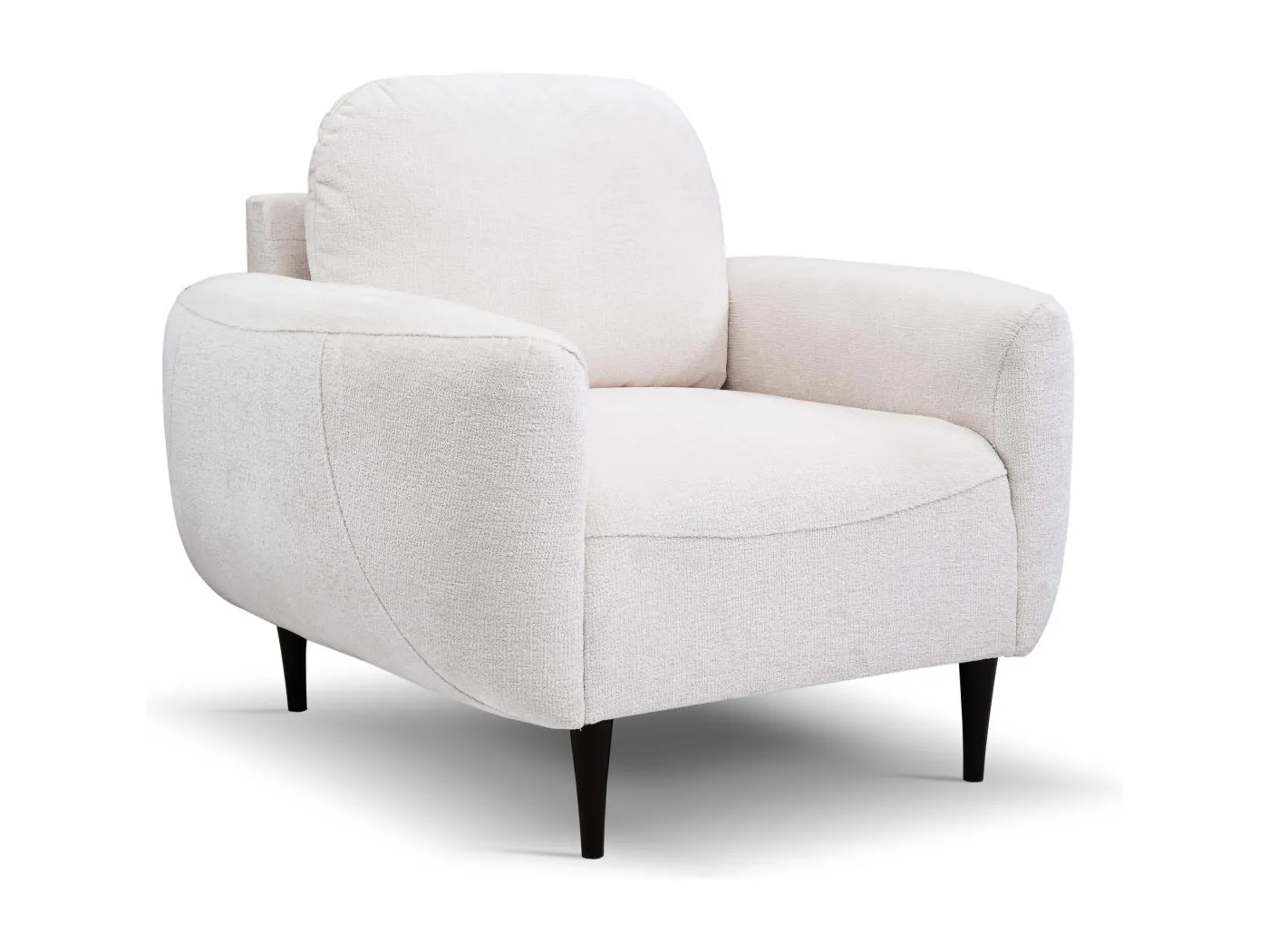 BOHO Sessel Moderner eleganter Polstersessel mit Holzfüßen, Rückenlehne und Armlehnen für Wohnzimmer und Büro, 90x91x102 cm CREMAL