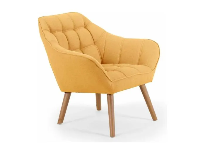 Fauteuil Scandinave Zentao Tissu Jaune