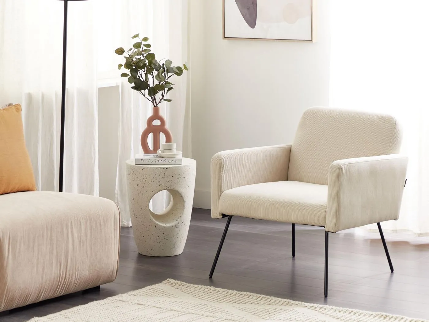 Sessel NARKEN Cord Creme