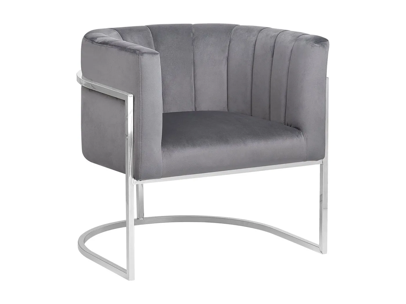 Sessel LARVIK Samtstoff Grau