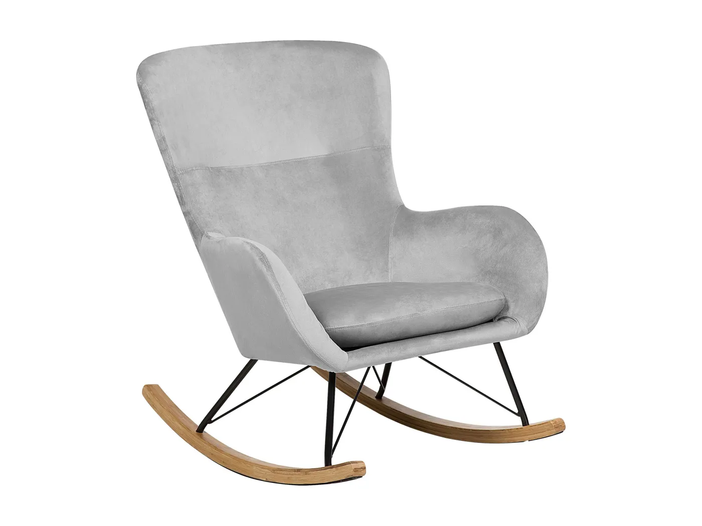 Stilvolles Schaukelsessel Samtstoff hellgrau Ellan