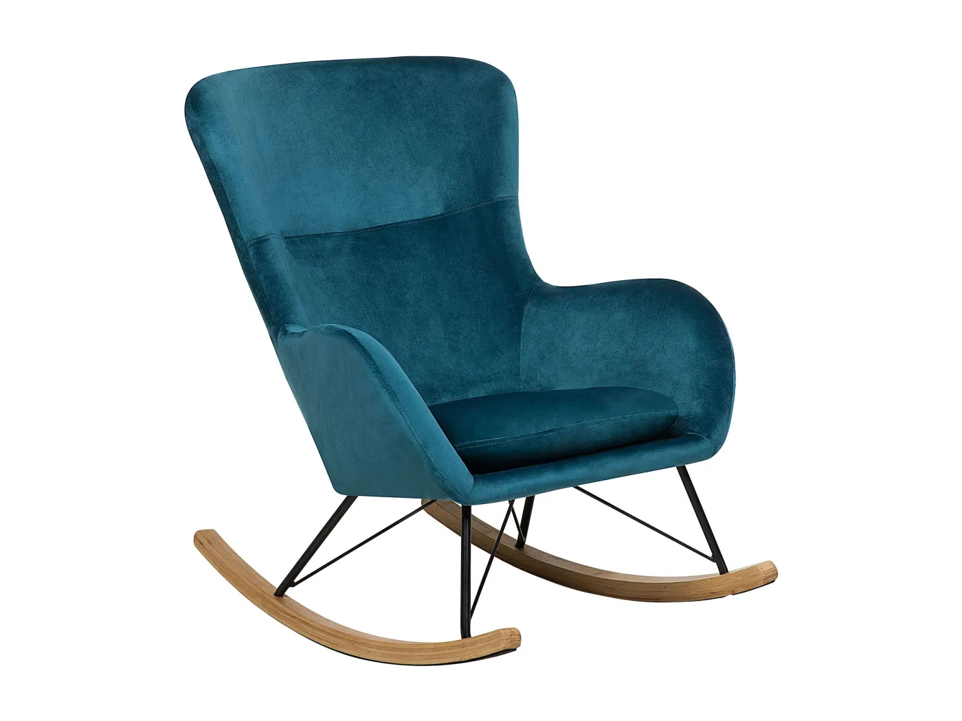 Stilvoller Schaukelsessel Samtstoff seeblau Ellan