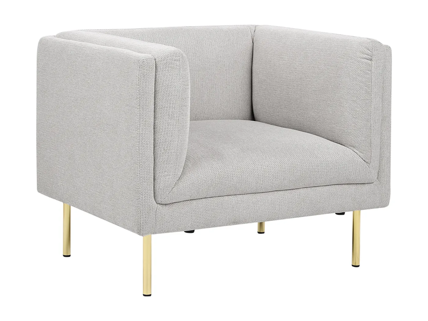 Sessel aus Stoff grau / goldene Beine mit Armlehnen modern Moen