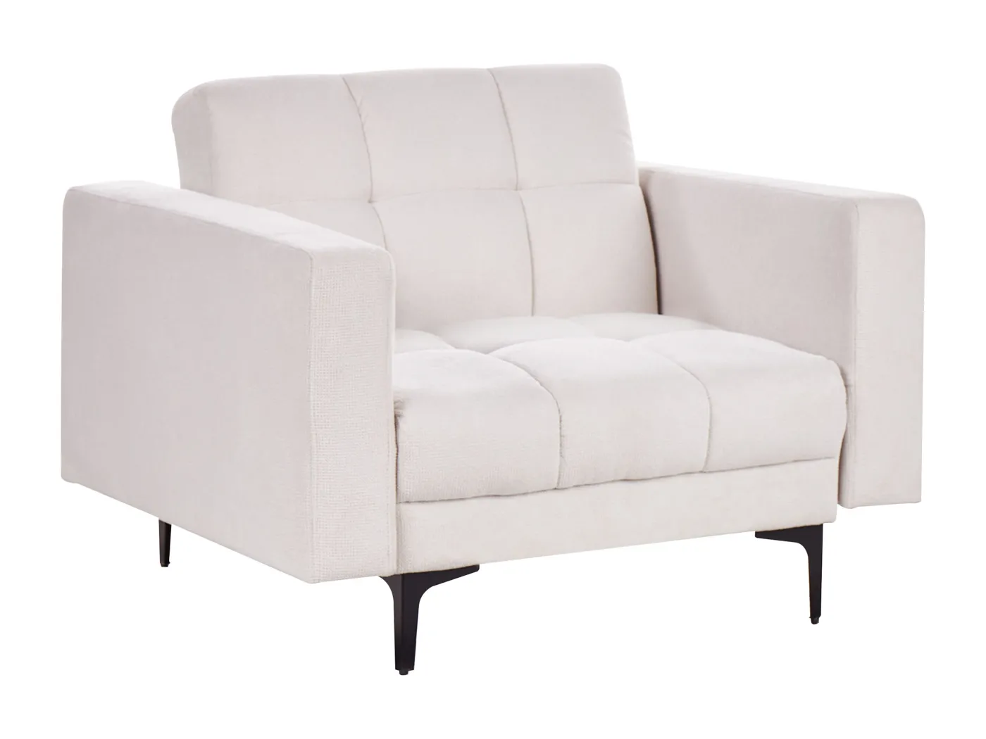 Sessel Stoff creme weiß gesteppt mit verstellbarer Rückenlehne Alnes