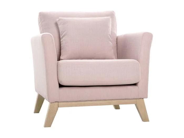 Skandinavischer Sessel mit abnehmbarem, rosafarbenem Bezug OSLO