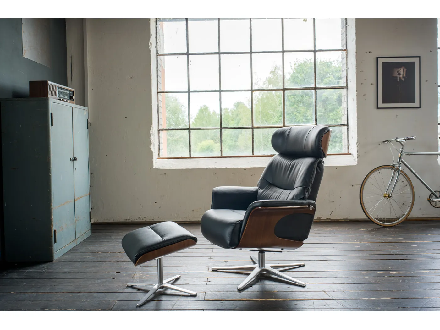 Relaxsessel - Schwarz Leder - TOSAR