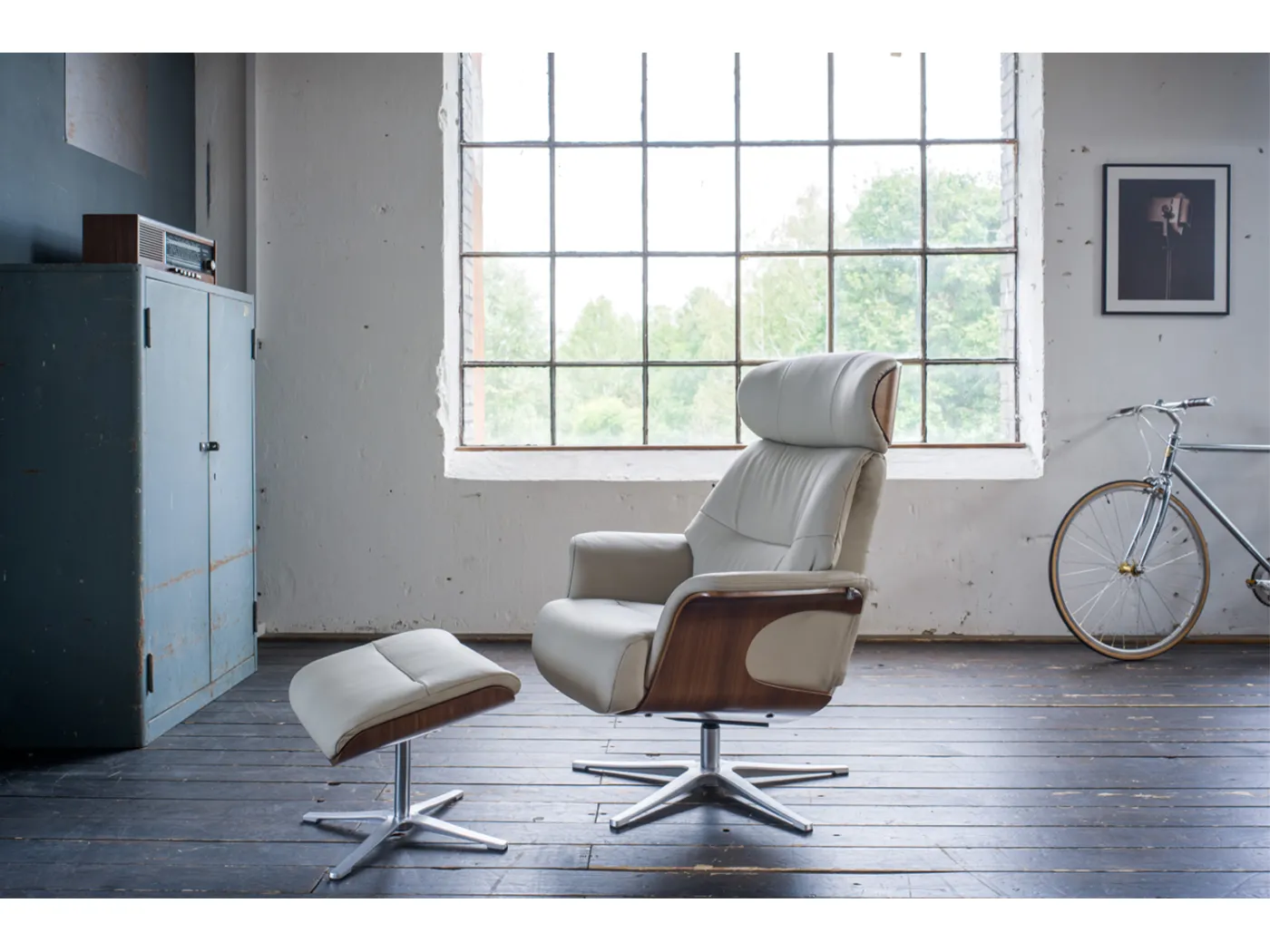 Relaxsessel - Grau Leder - TOSAR