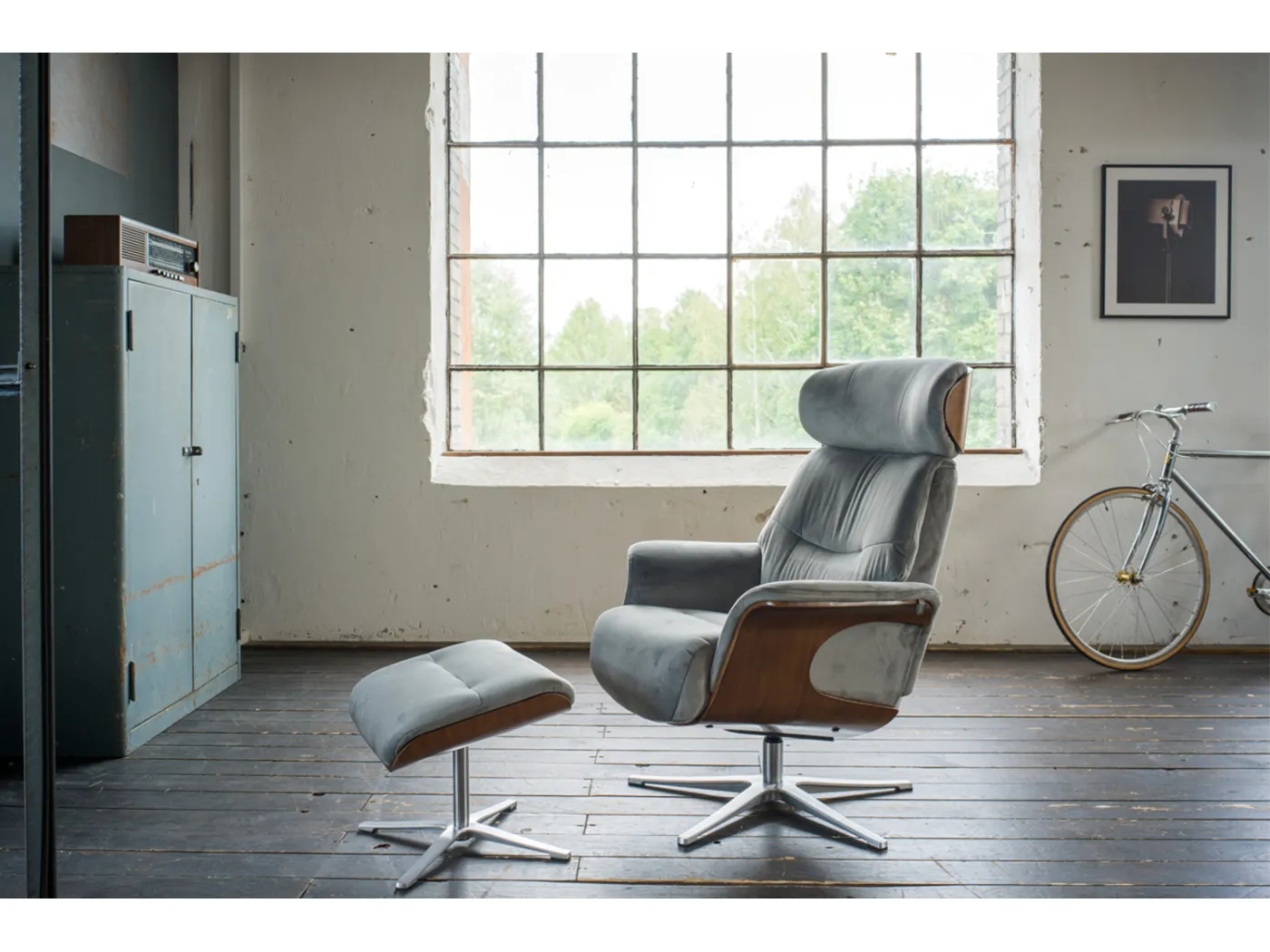 Relaxsessel - Steingrau Velvet - TOSAR