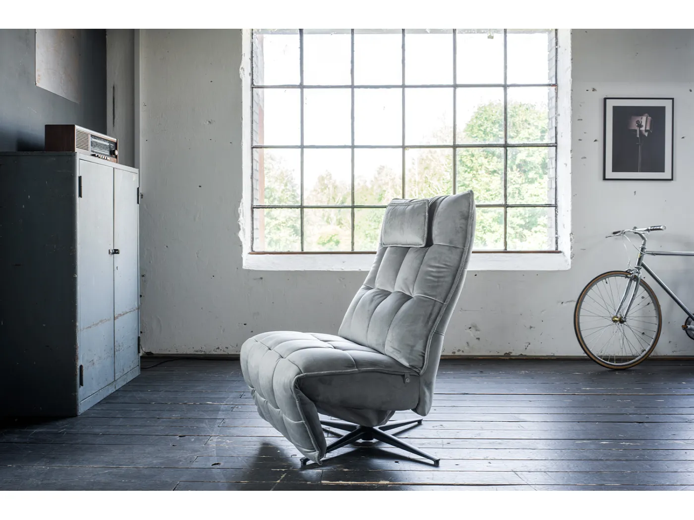 Relaxsessel - Steingrau Velvet - MIKO