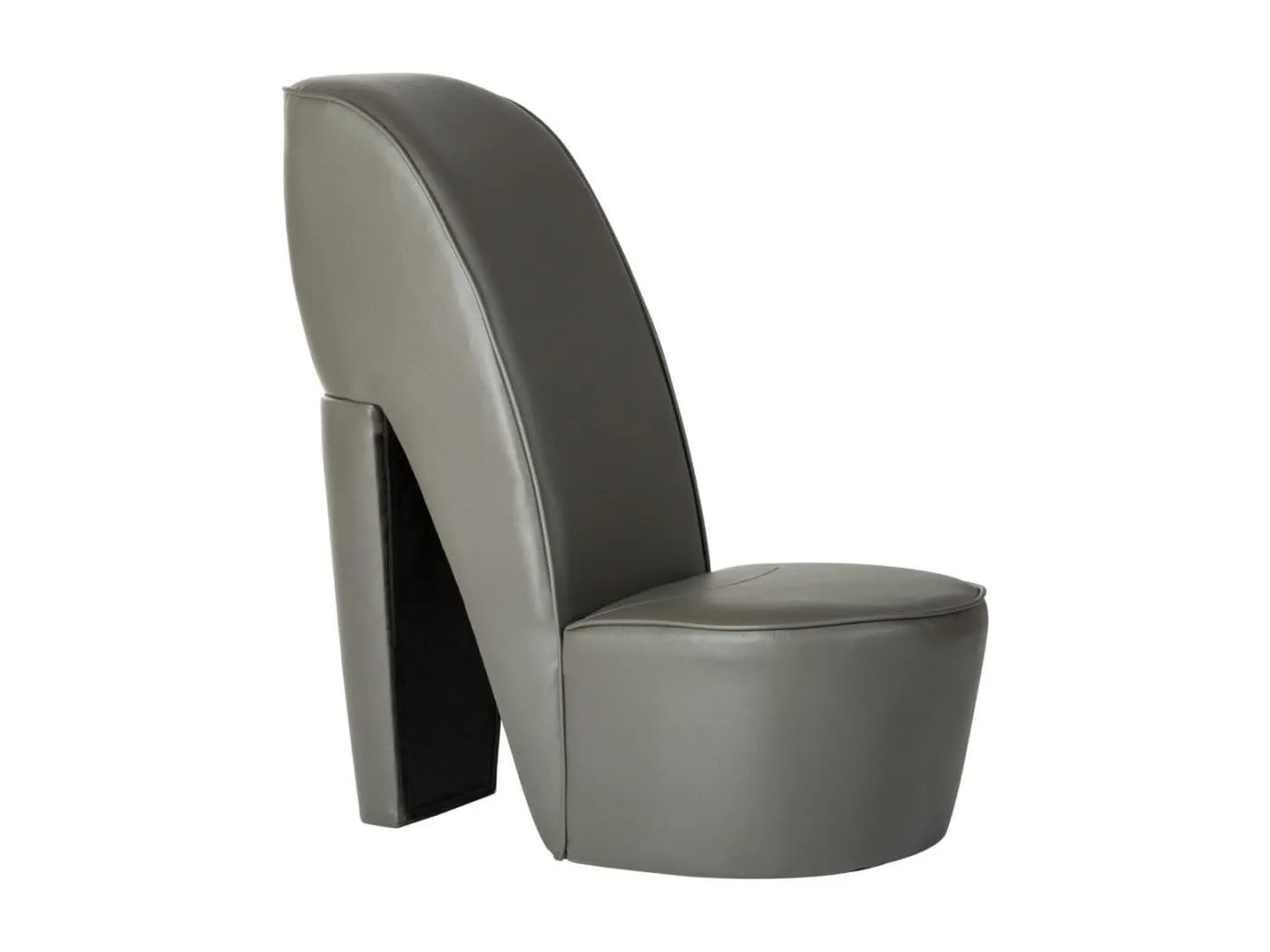 Stuhl in Stöckelschuh-Form Grau Kunstleder