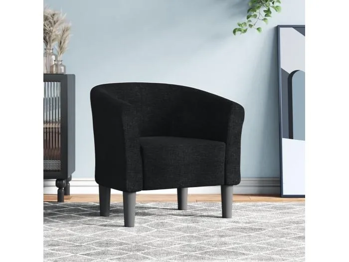 Clubsessel Schwarz Stoff