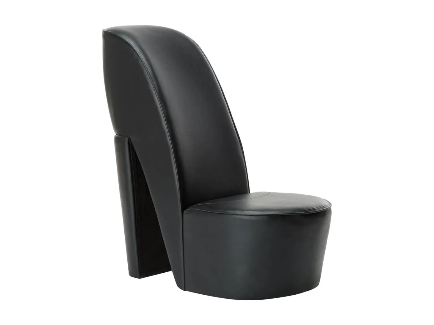 Stuhl in Stöckelschuh-Form Schwarz Kunstleder