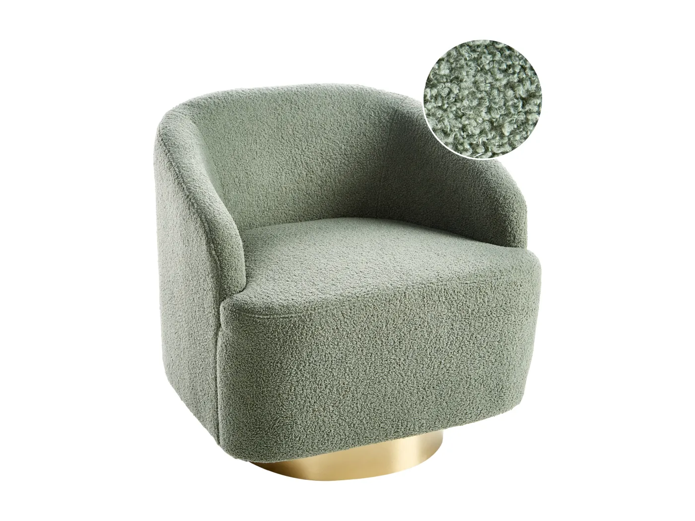 Sessel LAVIK Bouclé Hellgrün