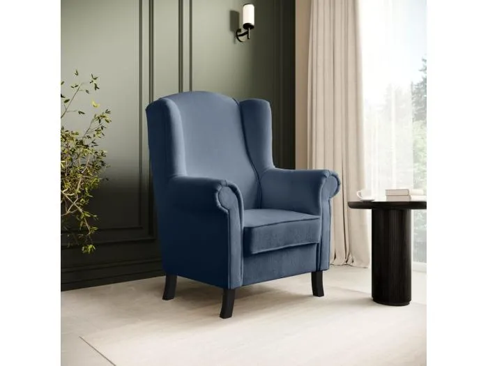 OHRENSESSEL Leonardo dunkelblau boucle-stoff