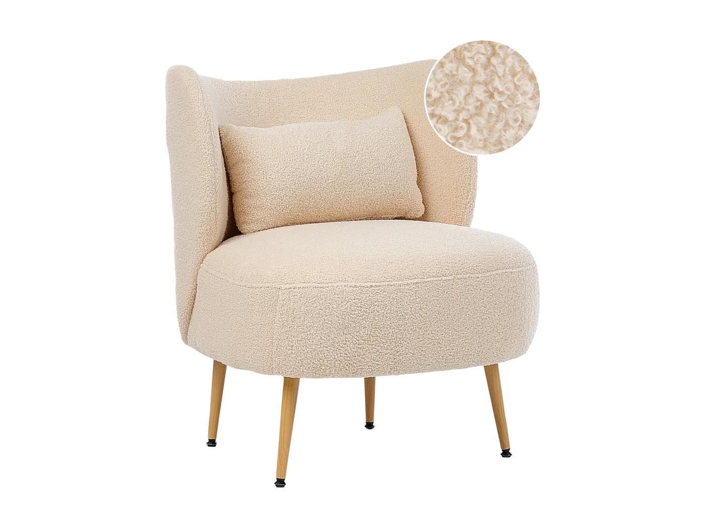 Sessel OTSBY II mit Kissen Bouclé Beige