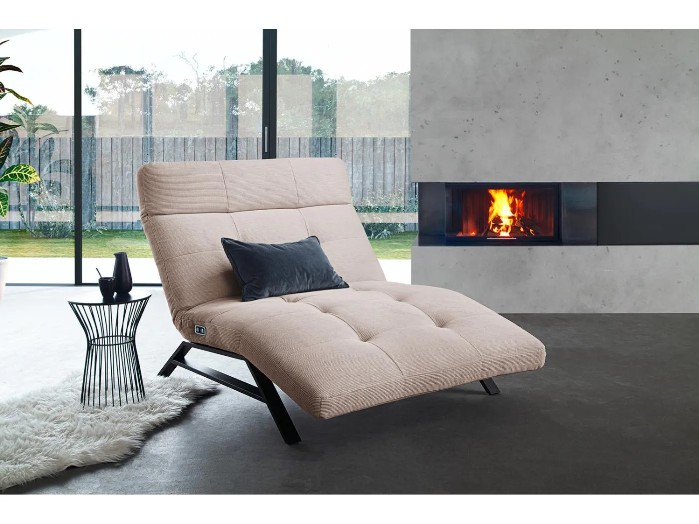 Relaxliege - Beige Cord - AMERIVA