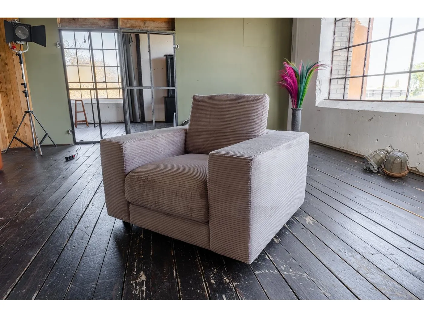 Einzelsessel - Taupe Cord - MADELINE