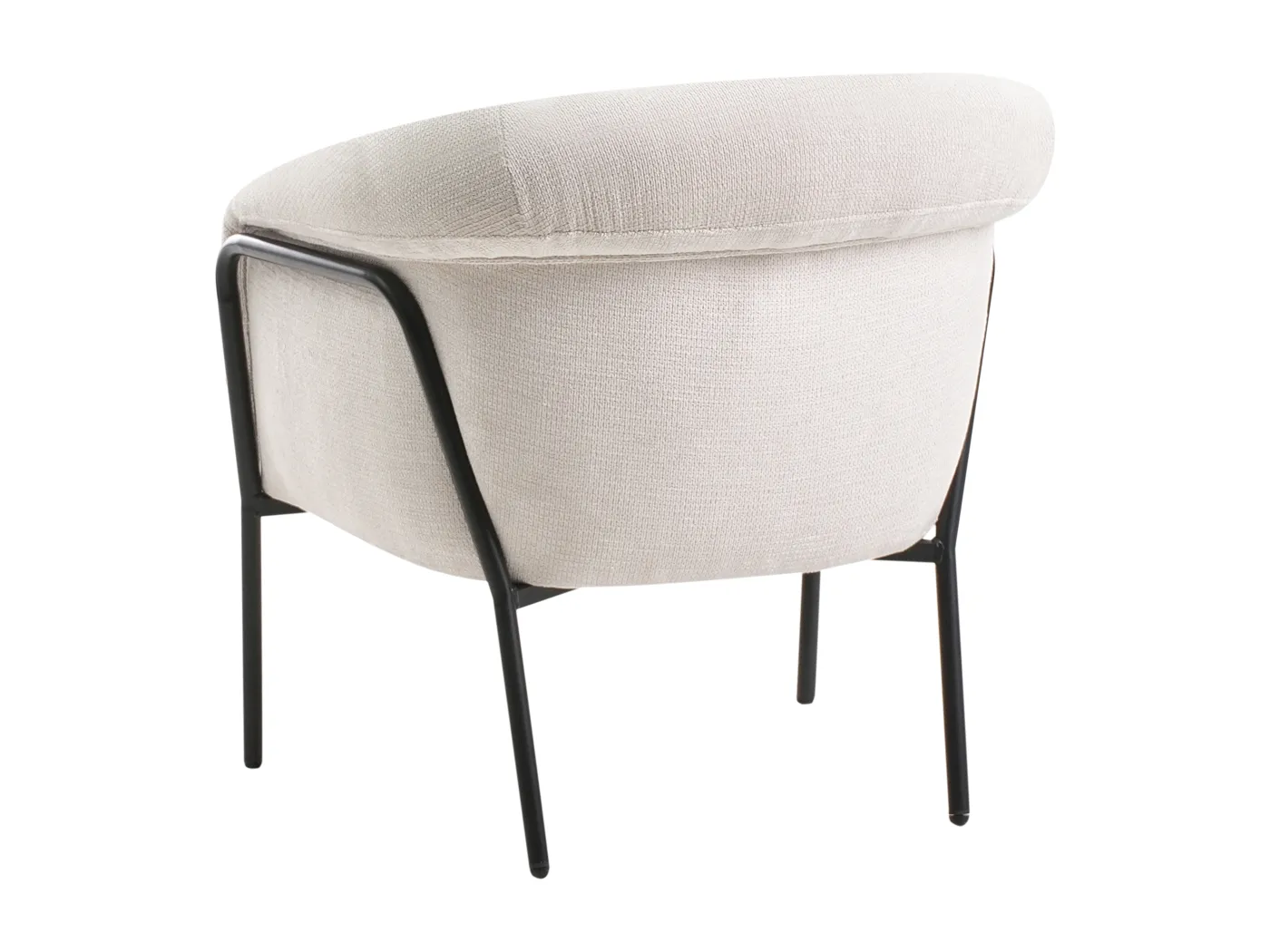 Sessel Stoff hell beige mit Metallgestell Loungesessel modernes Design Krossen