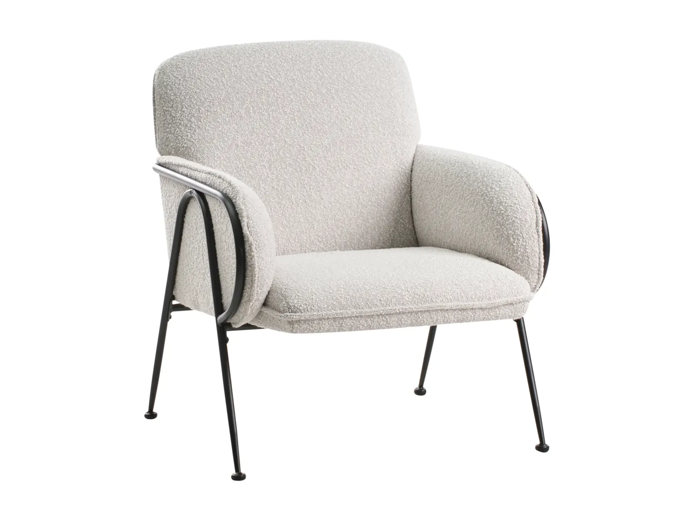 Sessel Stoff beige mit Metallgestell Loungesessel modernes Design Trysnes