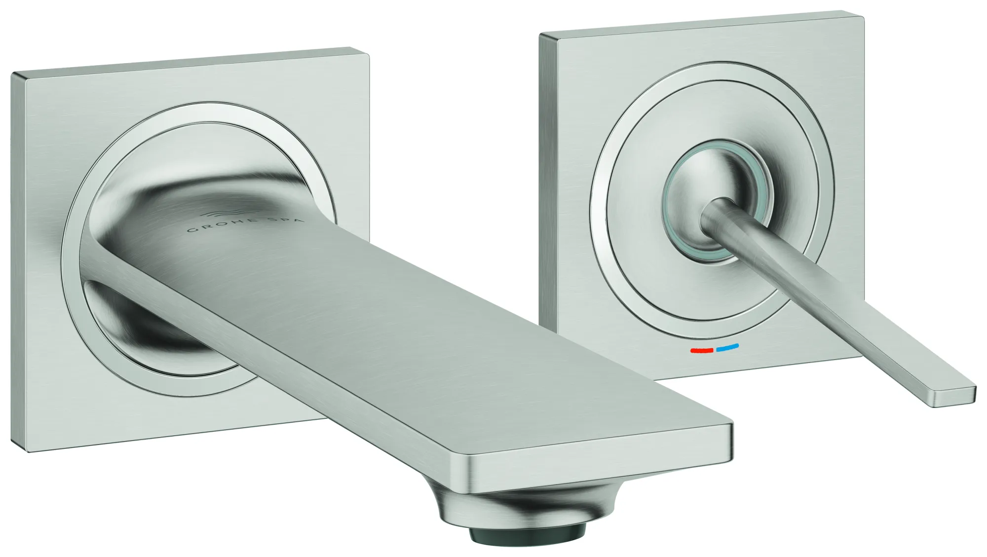 2-Loch-Waschtischbatterie Allure 19309, Wandmontage, Fertigmontageset 33 769, Ausladung 172 mm, chrom