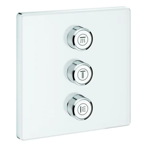 3-fach Unterputzventil Grohtherm SmartControl 29158, Fertigmontageset für Rapido SmartBox, Wandrosette eckig, moon white