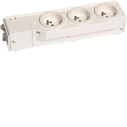 3-fach-Stromversorgungsbuchse 230V, VDI, DIN-Schiene/Montageplatte VZ00ASF Hager