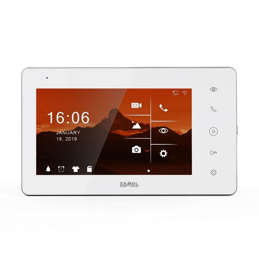 7" IPS HD-Videomonitor mit Touchscreen weiß Zamel VP-809WHDWIFI